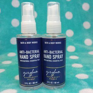 2 Piece Gingham Anti-Bacterial Hand Spray with Natural Essential Oils
